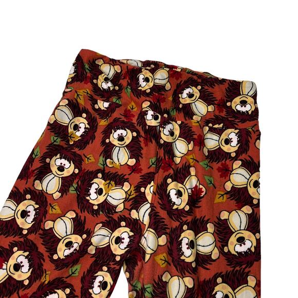 LuLaRoe Hedgehog Leaves Fall Leggings Brown Unicorn Print Womens OS One Size - Picture 3 of 8